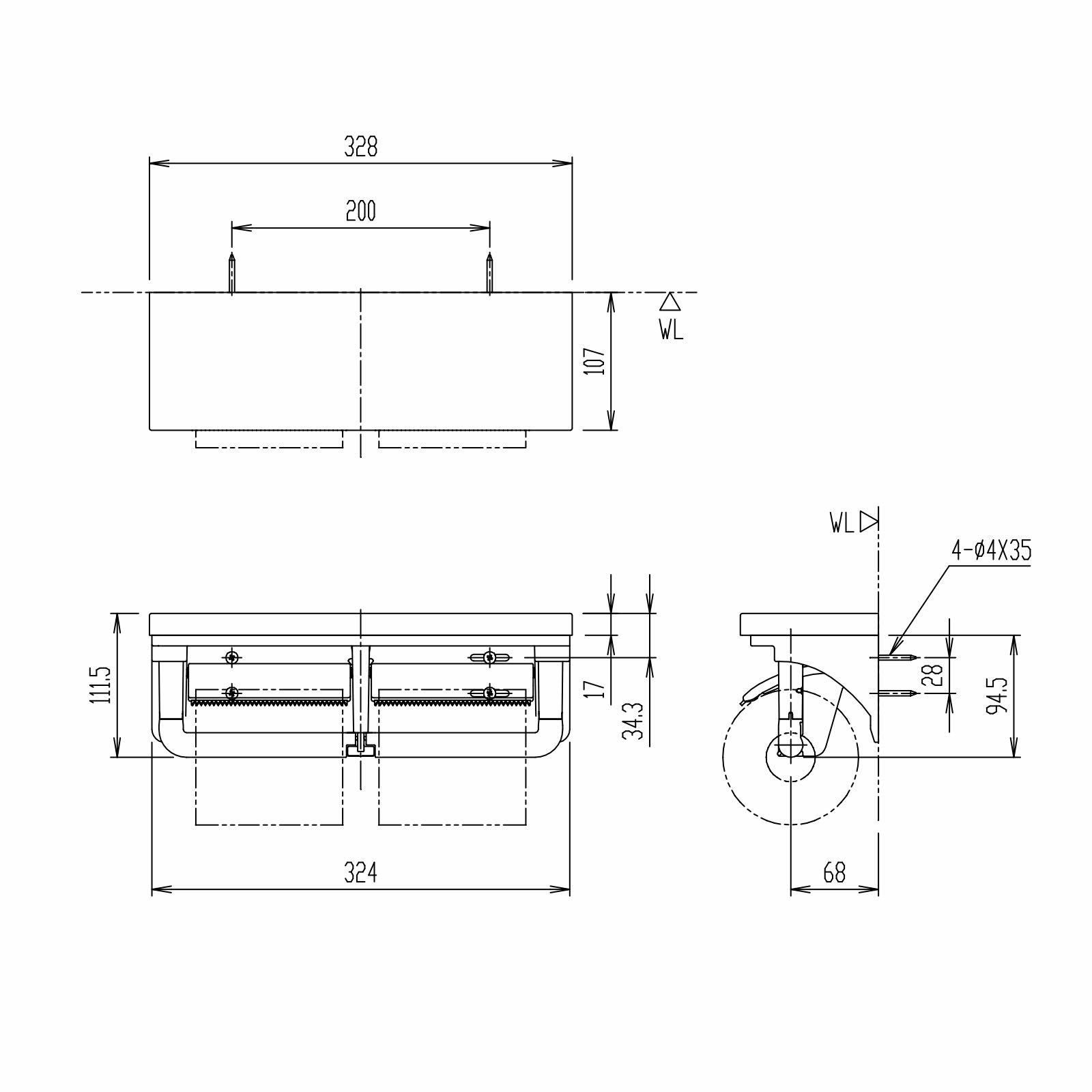 LIXIL　CF-AA64　ペーパーホルダー　図面