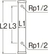 三栄水栓　T800-60X700　水栓柱　図面